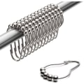 Miniatyrbillede 1 af 5: Bruseforhængskroge Ringe, rustfast metal dobbeltglidebrusekroge