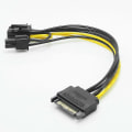 Miniatyrbilde 2 av 5: 15 pins Sata hann til 8 pins (6+2) Pci-e strømforsyningskabel Sata kabel 15 pins til 8 pins kabel 18awg ledning F as shown