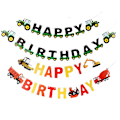 Pikkukuva 1 / 4: Traktori Happy Birthday -banneri Traktorin banneri Lasten syntymäpäiväteemakoristeet