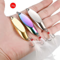 Miniatyrbild 2 av 3: 10st Metall Spinner Sked Lures Fiskedrag Konstgjorda Fiskedrag Fiskeredskap 10Pcs Gold 35g