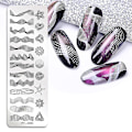 Miniatyrbilde 2 av 5: 6 stk Stemplingsplater Nail Art Sett Blomst Minimalistisk Geometriske Linjer Blader Mønster Temabilde Diy Nail Art Stempel Platestempel