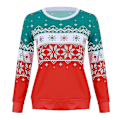 Miniatyrbillede 1 af 5: Hhcx-christmas Dame Langærmet striktrøje Xmas Print Jumper Toppe Red XL