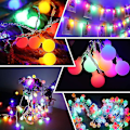 Miniatyrbillede 2 af 2: Globe String Lights Vandtæt 10m 80 Led Lights Plug In Powered julelys Multicolor