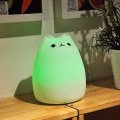 Miniatyrbillede 4 af 5: Cute Cat Led Night Light Silikone Cat Light Usb Charging Warm White Light
