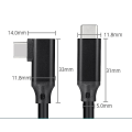 Pikkukuva 4 / 4: VR-datakaapeli kyynärpää Type-c datakaapeli Usb3.1 Gen 2 kaksoisurosvideoprojektiokaapeli 20 Vr mobiilipelikaapeli Grey braid 2M