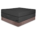 Miniatyrbillede 1 af 5: Vandtæt 600d polyester firkantet boblebadsdæksel, udendørs spabetræk, 76 X 76 tommer, sort