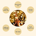 Pikkukuva 3 / 5: Star String Lights 10m 80 Led String Lights Batteri Vattentät Ip65 Valot Sisäkäyttöön Ulkokäyttöön Varm Vit Dekoration För Julfest