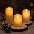 Miniatyrbild 5 av 5: 3 st Flameless Candle Light Simulering Smältvaxpelare Alltid på Led Candle Ornament för bröllop