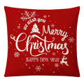 Miniatyrbild 4 av 5: Julkuddfodral Set med 4 Linne Julkuddfodral 18 X 18" Xmas Design Kuddfodral för soffa