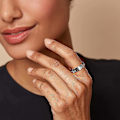 Miniatyrbillede 2 af 4: Drejelig Ring Bryllupsløfte Roterende Ring med Cubic Zircons Angstlindring Silver 9