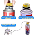 Miniatyrbilde 2 av 5: 2-pack campinggassadapter Auto-off for butanbeholder for å skru gasspatron