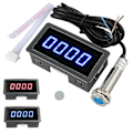 Miniatyrbilde 1 av 4: 4 Digital LED turteller Rpm Speed ​​​​Meter + Hall nærhetsbryter Sensor Npn