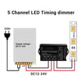 TC420 Tidsstyrt RGB LED-kontroller DC12V-24V 5-kanals LED-timerdimmer