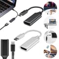 Pikkukuva 1 / 5: 【BQ】USB-C–HDMI-sovitin 4K Type-C–HDMI-sovittimet muuntimet S8 S10 Android-puhelin USB3.1 sama näyttölinja Silver