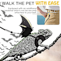Miniatyrbillede 5 af 5: Læder Reptil Snor Udendørs Sele Snor Med Bat Wings Justerbar Snor