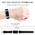 Miniatyrbilde 3 av 5: Lærremmer som er kompatible med Fitbit Charge 5, erstatningsstropper i ekte skinn for kvinner, menn Black