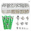 Miniatyrbild 1 av 5: 3d Glitter Nail Art Ab/färgglad Hotfix Rhinestones Flatback Crystal Diamond Gems Multi Size12 Gird Style 8