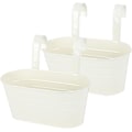 Pikkukuva 1 / 5: 2 Pack Oval Iron Planter Ruukut Riippuva istutuskone seinään, ikkunaan, patiolle, puutarhaan