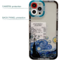 Miniatyrbilde 3 av 5: Liangnv kompatibel for Iphone 13 Pro Max Oljemålning Starry Night Fodral Med Lins Skyddande Mjuk Tpu Stötsäker Söt Telefonfodral For Iphone 13 Pro Max