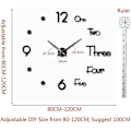 Miniatyrbillede 2 af 5: Wall Sticker Clock Diy Simple Silent Clock Black (50x50cm) silver