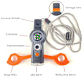 Miniatyrbild 3 av 5: Emergency Survival Whistle med snöre, 7 i 1 Survival Multitool Hög säkerhetsvisselpipa med ledljus, kompass Etc.