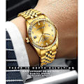 Miniatyrbillede 3 af 5: Herre diamant guldur Business Calendar vandtæt armbåndsur
