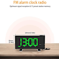 Miniatyrbild 5 av 5: Projektionsväckarklocka, radio digital klocka för tunga sovplatser green