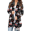 Miniatyrbilde 1 av 3: Hhcx-christmas Kvinner Åpen Front Coat Langermet Xmas Cardigan Jacket Topp Snowman Balloon 2XL