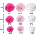 Miniatyrbilde 5 av 5: Honeycomb Blomsterballer, Pompom Flower, Tissue Paper Pom Poms, Hengende Ball