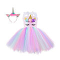 Miniatyrbillede 1 af 5: Enhjørning kostume til piger, små piger Rainbow Unicorn Tutu med pandebånd B 10T