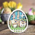 Miniatyrbild 1 av 3: Påskdekoration Hem Trä Kanin Led Ljus Påsk Hantverk Prydnader Påskägg Easter Eggs