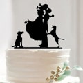 Pikkukuva 1 / 2: Cake Toppers Morsiuspari koiran kanssa kakun koristeeksi hääkakun kakku