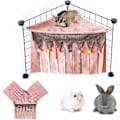 Miniatyrbillede 1 af 5: Kæledyr hængekøje lille dyr hængende seng gemmested redetelt til hamster marsvin Chinchilla Pink