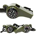 Miniatyrbild 1 av 5: 2-pack utomhus whistle kompass termometer 3 i 1 visselpipa överlevnad visselpipa fältträning överlevnadsverktyg