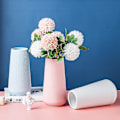 Miniatyrbillede 3 af 4: 6 stk dobbelthovedet mælkebøtte simuleringsblomst kunstig silke falske blomster til bryllupsfestival dekoration White