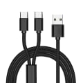 Pikkukuva 1 / 5: USB 2.0 tyyppi A uros-kaksoismikro USB uros jakaja Y latausjohto
