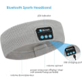 Miniatyrbild 6 av 6: Den nya Sovande huvudband Trådlösa Bluetooth hörlurar med mikrofon, ultramjukt pannband för sidosovande Träning Löpning Jogging (grå)