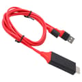 Miniatyrbillede 7 af 8: 1080p TypeC Mobiltelefon til HD Multimedia Interface Kabel USB Adapter til IOs Android (Rød)