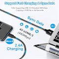 Miniatyrbillede 2 af 3: Til Samsung Galaxy Iphone Type C Usb-c 1m Data Ladekabel Hurtig Oplader Kabel Flettet Black iphone