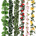 Miniatyrbild 1 av 5: Simulering av druvblad Rotting Vine Grön växt Takdekoration Grönt blad Rose Vine Leaf Creeper Murgröna large grape leaves (12)