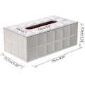 Miniatyrbillede 2 af 5: Pu læder husholdningskontor rektangulært silkepapir holder æske Cover Case White