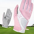 Miniatyrbild 4 av 5: Pu Läder Kvinna Golfhandskar Andningsbara justerbara halkfria handskar för män Kvinna Sporttillbehör Pink Size 18