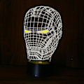 Miniatyrbillede 2 af 4: Hhcx-iron Man Mask 3d Led Natlampe Børne Soveværelse Bordlampe