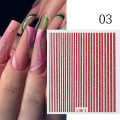 Pikkukuva 1 / 5: 1 kpl hopea kultaviivat raidallinen 3d kynsitarra Geometrinen aaltoileva tähti sydän itseliimautuva liukusäädinpaperi nail art siirtotarrat Glitter Line 3
