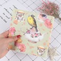 Miniatyrbilde 1 av 5: Blomst og fugl decoupage serviett, silkepapir