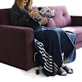 Miniatyrbillede 4 af 5: Dobbelt-lags Lazy Shawl Tæppe Fugtabsorption Opvarmning Varmt Tæppe Kontor Hjem Fritid Multi-purpose Nap Enkelt tæppe light grey 100x140cm