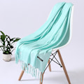 Miniatyrbild 1 av 5: Mode Enfärgad 2022 Dam Halsduk Vinter Hijabs Tofsar Långa Damsjalar Cashmere Like Pashmina Bandana Halsdukar Wraps Echarpe FYR110-27