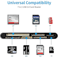 Miniatyrbild 2 av 5: Kortläsare USB 3.0, 7 i 1 minneskortläsare, USB 3.0 High Speed ​​Cf/