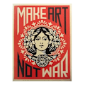 Miniatyrbild 1 av 2: Make Art Not War Art Poster Print Library Images 18x24in Red
