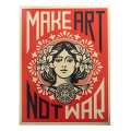 Pikkukuva 1 / 2: Make Art Not War Art print kuvat 18x24 tuumaa Red